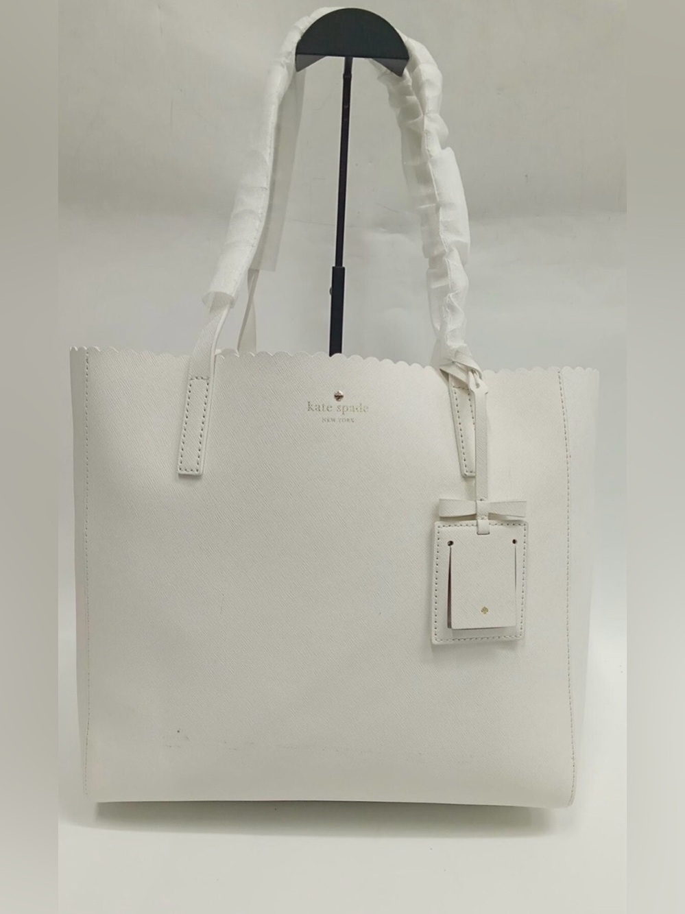 Kate Spade New York Cape Drive Hallie Tote bag, white saffiano leather